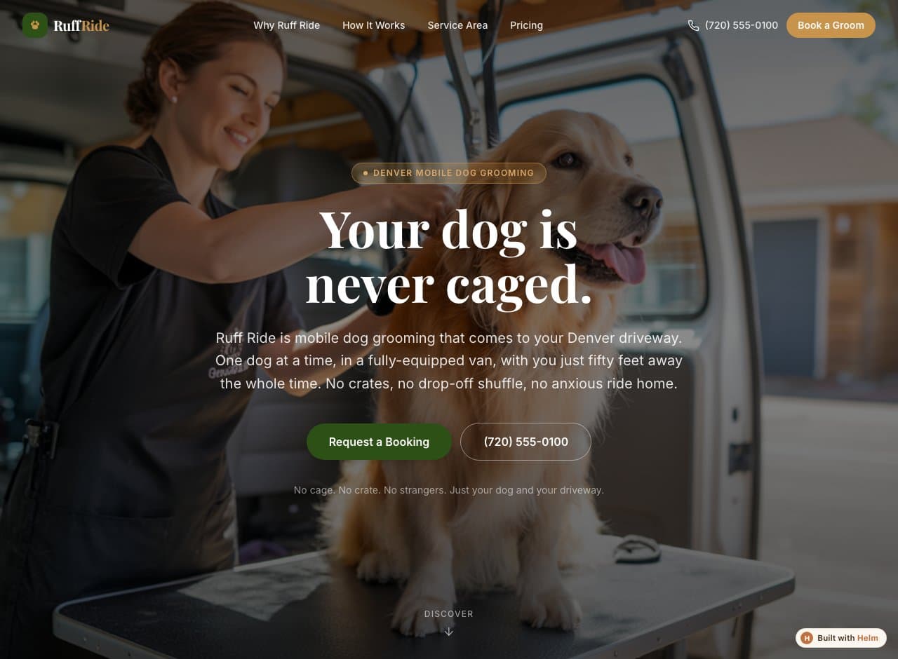 A Steed-built site for a dog transport service