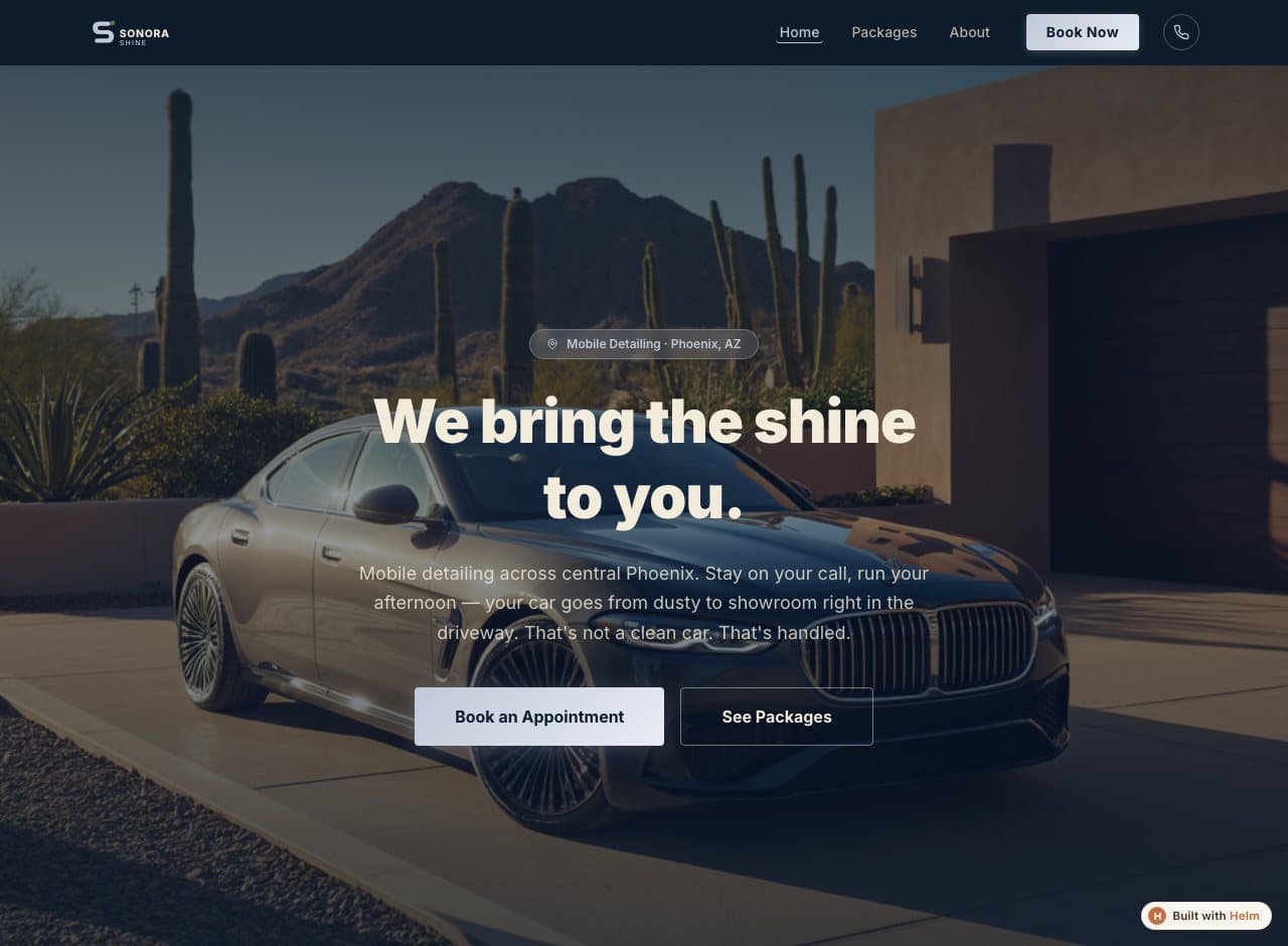 A Steed-built site for a mobile car detailing business