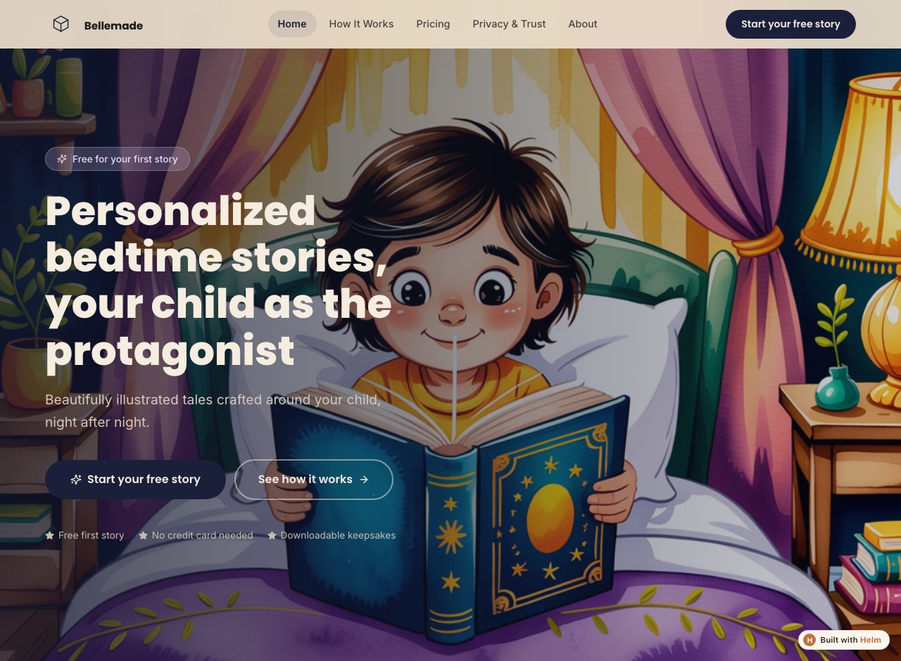 Bellemade — a real business built with Helm